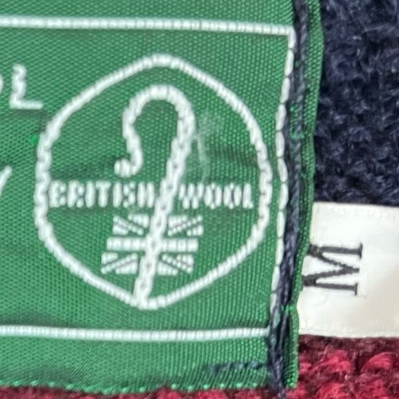 Vintage BRITISH WOOL NATURALLY Striped Button Up Cardigan Fair Isle Large Yellow - Picture 8 of 14